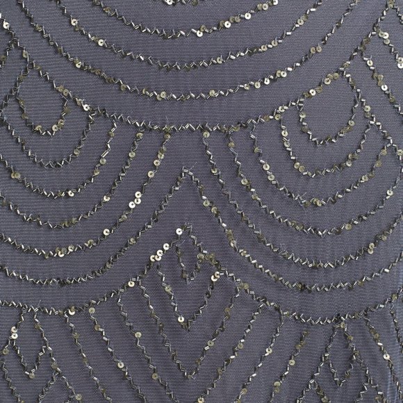 NEW Adrianna Papell Sequin Blouson Dress Gunmetal - Picture 6 of 11